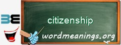 WordMeaning blackboard for citizenship